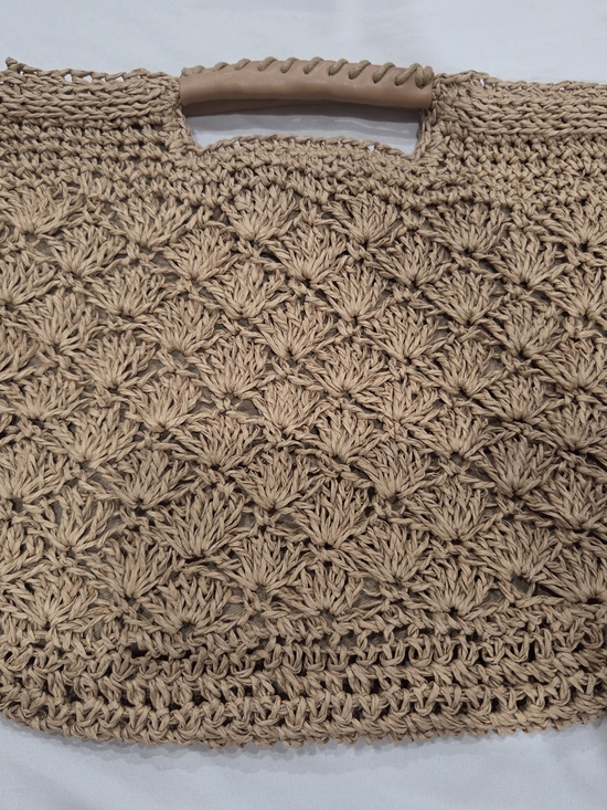 Banana Republic Handbags - Banana Republic Woven Crochet Clutch in Beige Tan